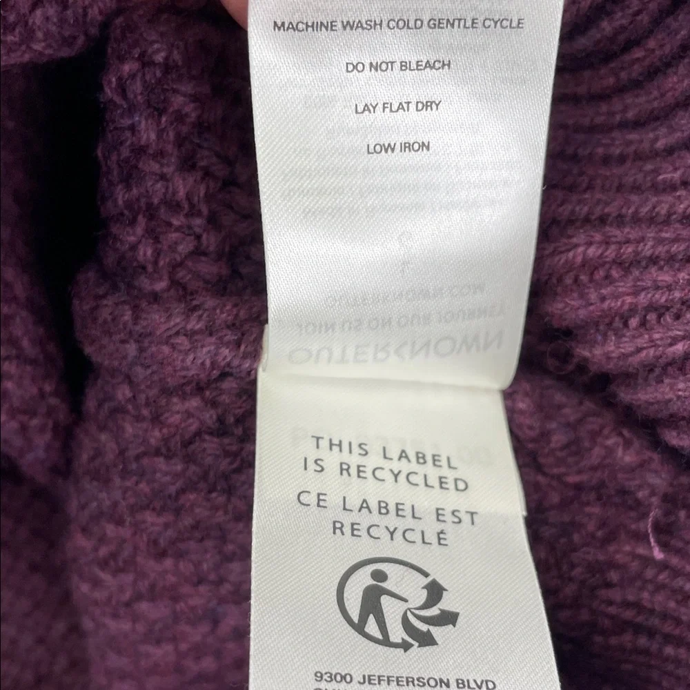 NEW Outerknown L Wool Cotton Harbor Knit Purple Textured Knit Sweater‎